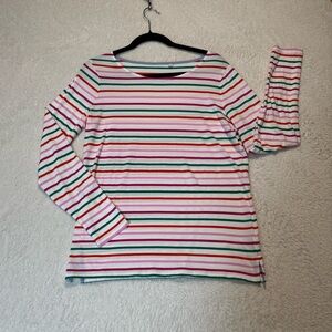 Boden Striped Long Sleeves Top Size 10 Multicolor